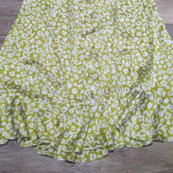 NWOT Zara XL Dress Green Floral Mini Ruffle Coquette Fairy Cottage Core - Picture 2 of 6